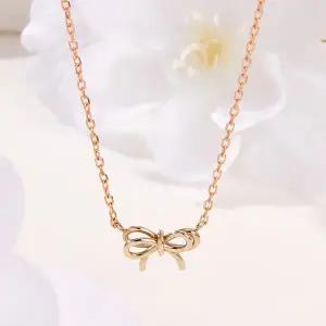 [비앤비골드] 18K 더블 콤비 매듭 리본 체인 목걸이 SNN41893