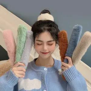 [골드스마일]여성 원터치 올림머리 묶음머리 페이크퍼 밴드