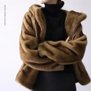 [헤이올리] 고퀄 페이크 퍼 후드집업 자켓  JH453