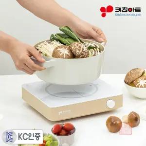 키친아트 1구 인덕션 전기레인지 IH 유도가열방식 전기렌지 프리스탠딩 전기랜지 사무실 가정용 원룸 ID1200