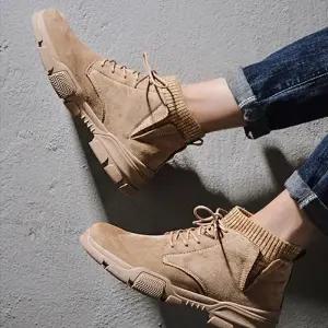 스웨이드 옆지퍼 털 안감 패션 신발 남자 워커