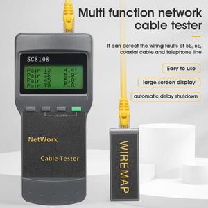 휴대용 LCD 네트워크 테스터 미터 및 LAN 전화 케이블 디스플레이 CAT5 RJ45 SC8108
