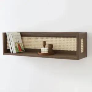 마켓비 벽선반 원목 장식 액자 벽걸이 브라운 80x20