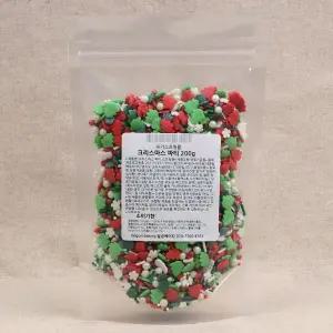슈가스프링클 크리스마스 파티 200g/x마스/성탄절/데코/토핑/스프링클/장식/데코레이션/스프링클데코