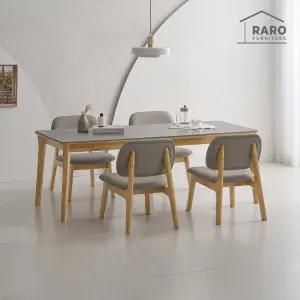 [/착불배송] 뉴턴 1900 포세린 통 세라믹 낮은 6인 식탁 세트 (식탁+의자4)