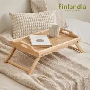 핀란디아 엘라인 원목 접이식 폴딩 베드트레이 소형 미니 테이블