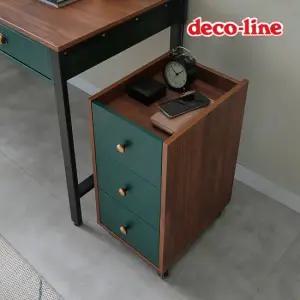 데코라인 코넬 퓨어 이동식 3단 서랍장 DDW049C (착불)
