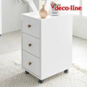 데코라인 코넬 이지2 이동식 3단 서랍장 DDW059C (착불)