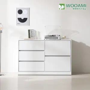 우아미가구 모노 뮤다 1200 거실 다용도 5칸 서랍장