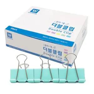 대형 파스텔 더블 클립 30p 한박스 문서 서류 집게 사무용품 비품