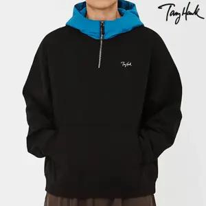 [Tony Hawk] 토니호크 로고 하프 집업 후디_다크파인