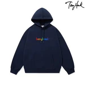 [Tony Hawk] 토니호크 레인보우 로고 기모 후디_네이비