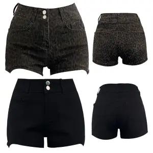 베로니하이숏팬츠 레오파드 무지 하이웨스트 반바지