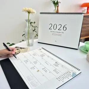 모뉴 2026 더베이직 캘린더 2XL (초 대형 탁상달력 b4 큰 칸 넒은 메모 심플 스케줄 27년2월 학교 사무실 업무 사무)