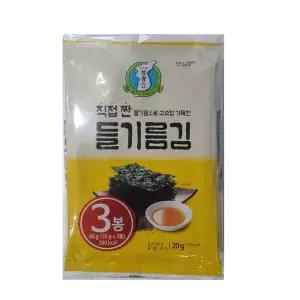 지도표 성경김 들기름 전장김 3번들 (20g x 3봉) 10개 한박스
