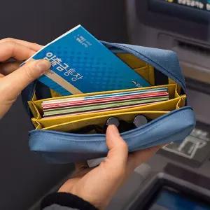 다용도 통장 액세서리 보관백 초경량 파우치 가방 더블지퍼 뱅크지갑 포켓 보관집