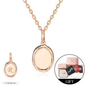 갤러리아 *커스텀 가능* [비앤비골드] 14K 물결 타원 코인 각인 커스텀 펜던