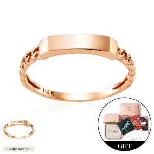 갤러리아 *커스텀가능*[비앤비골드] 14K 사각 스틱 각인 커스텀 체인 반지 SRS