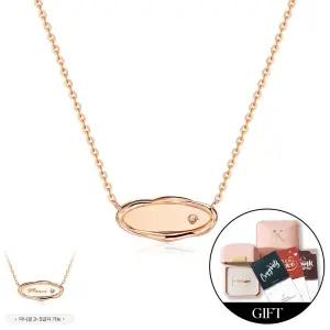 갤러리아 *커스텀가능*[비앤비골드] 14K 물결 다이아 각인 커스텀 체인 목걸