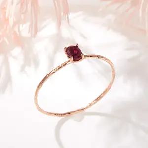 14K 루비볼 타원 컷팅 실반지 SRS42079