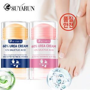 SUYARUN 60% 우레아 풋 크림 스틱 - 보습 및 각질 제거 갈라진 발뒤꿈치 복구 건조한 발에 깊은 수분 공급