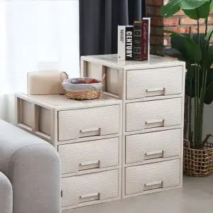 (국내생산) 대용량 베이직 라탄 플라스틱 서랍장 플라스틱 서랍 수납 서랍장 수납장 정리 청소