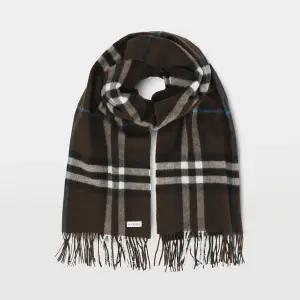 버버리 워시드 자이언트 체크 패턴 캐시미어 머플러 80910121