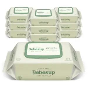 베베숲 저자극 제로 물티슈 캡형 80매 10팩