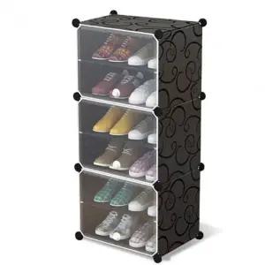 고품질 현관 보관함 신발정리대 1열6단 큐브 조립식 신발장 (WD952D3)