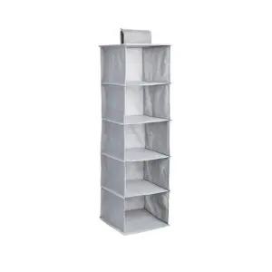 옷장 행거 걸이형 5단 부직포 수납선반 정리함 그레이 바지 정리