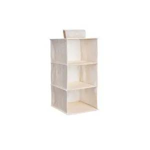 옷장 행거 걸이형 3단 부직포 정리함 수납선반 베이지 바지 정리