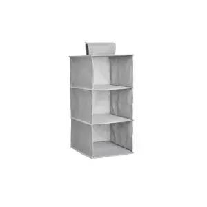 옷장 행거 걸이형 3단 부직포 정리함 수납선반 그레이 바지 정리