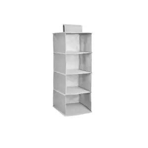 옷장 행거 걸이형 4단 부직포 정리함 수납선반 그레이 바지 정리