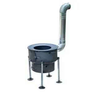 드럼통 화덕 옛날 캠핑 화로 굴둑 장작난로 숯불 펜션