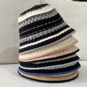 가을 니트 여자 버킷햇 겨울 봄 성인 퍼 여성모자 방한 벙거지 삼색
