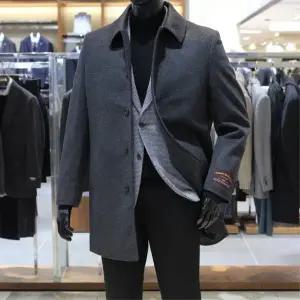 [바쏘](의정부점)24 FW 울 캐시미어 90/10 천연소재 100% 셋인카라 하프 숏코트 차콜그레이