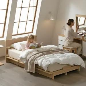 우아미가구 바람솔솔 콘센트 저상형 무대 S,SS,Q,K 침대 프레임 1200/1600