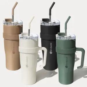 (무료배송) 대용량 콜드컵 스텐 빨대 텀블러 1200ml 4컬러