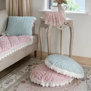 [티에라]홈티에라 로즈밍크 극세사 원형 쿠션 커버 60x60