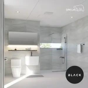 하이엔드 블랙 포세린 로톤도 LED 와이드플랩장 거실욕실 리모델링