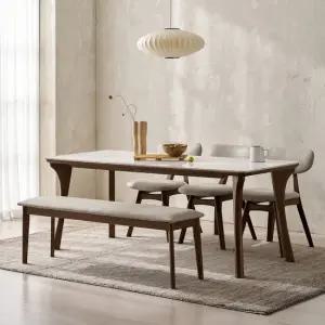 메사 알링턴 통세라믹 원목 6인용 식탁세트(벤치1+의자3)