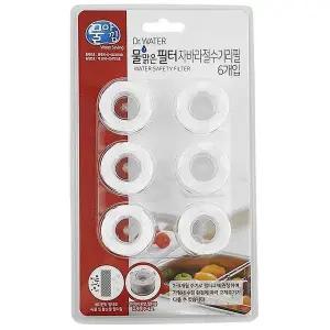 물아낌 물맑은필터 자바라 절수기 리필 6개입(5443) (WD84855)