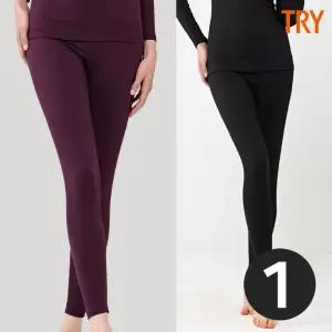 트라이 여성 얇은 기모내복바지 스판 부드러운 겨울 보온내의 9부 하의
