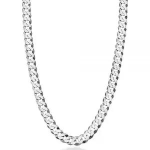 MiaBella 순은 925 스털링 실버 이탈리아 7mm 다이아몬드 컷 쿠반 링크 커브 체인 목걸이 남성 여성용 40.6