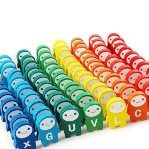 귀여운 알파벳 도미노 게임 놀이 원목 블록 쌓기 104P