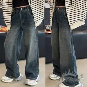 [보리보리/로라네]주니어 여아 초등학생 와이드 청바지