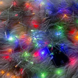 LED100P전구건전지형 투명선칼라 크리스마스용품 크리스마스전구 캠핑전구 트리조명 크리스마스 캠핑전구