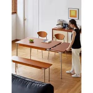 안쥬르 확장형 원목 테이블 모듈 식탁 슬라이딩 인용 고무나무