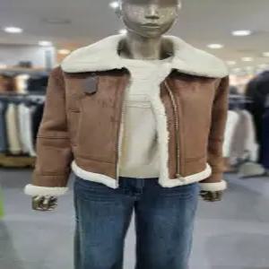 시슬리/애플아울렛/넥 버클 집업 인조 무스탕 SA LEC1561