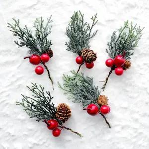 측백레드베리픽 5p셋트 트리장식인형  X-MAS장식소품